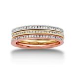 3/4 ct. t.w. Diamond Anniversary Band Set in 14K Tri-color Gold