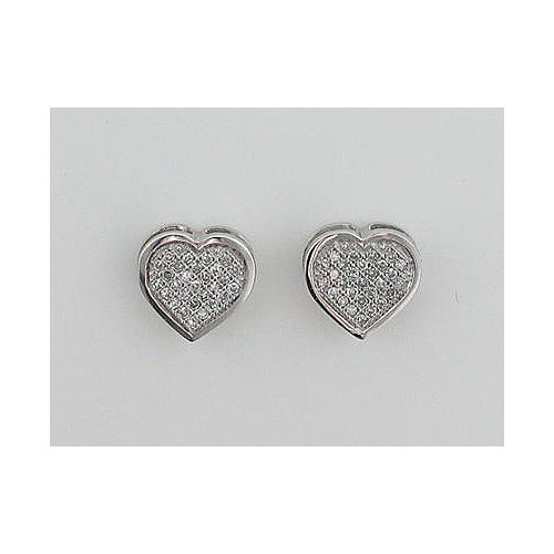 1/7 ct. tw. Diamond Heart Earrings. 10Kt White Gold
