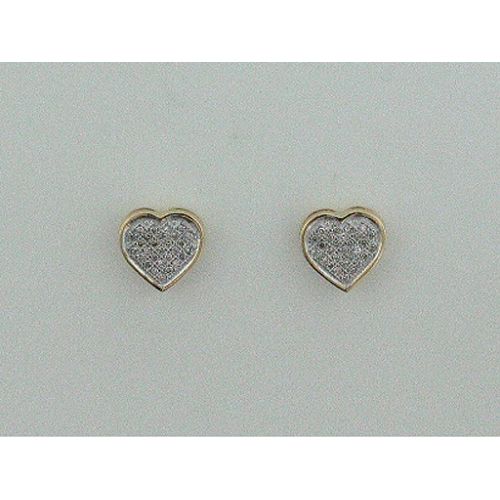1/7 ct. tw. Diamond Heart Earrings. 10Kt Yellow Gold