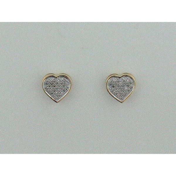 1/7 ct. tw. Diamond Heart Earrings. 10Kt Yellow Gold