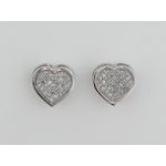 HK Designs 1/7 ct tw" Diamond Heart Earrings. 10kt Yellow Gold