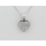 1/10 ct. tw. Diamond Heart Pendant. 10Kt White Gold