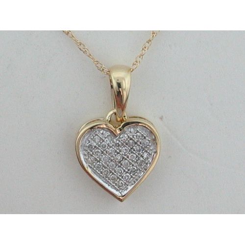 1/10 ct. tw. Diamond Heart Pendant. 10Kt Yellow Gold