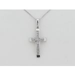 1/20 ct. tw. Diamond Cross Pendant. 10Kt White Gold