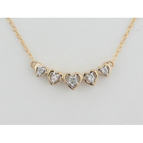 1/16 ct. tw. Diamond Heart Necklace. 10Kt Yellow Gold