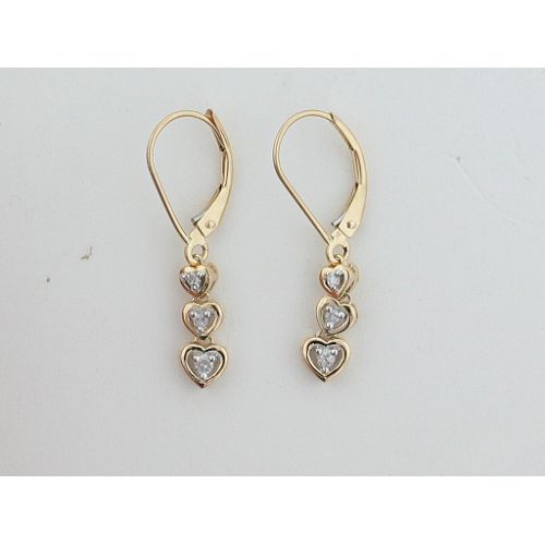 1/10 ct. tw. Diamond Heart Earrings. 10Kt Yellow Gold