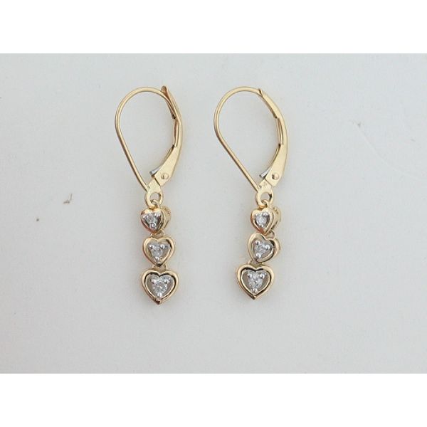 1/10 ct. tw. Diamond Heart Earrings. 10Kt Yellow Gold