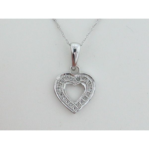 1/50 ct. tw. Diamond Heart Pendant. 10Kt White Gold