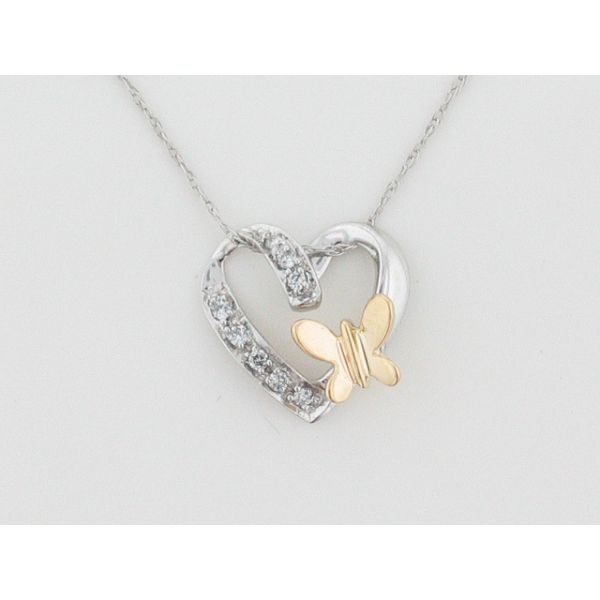 1/14 ct. tw. Diamond Heart Pendant. 10Kt Two Tone Gold