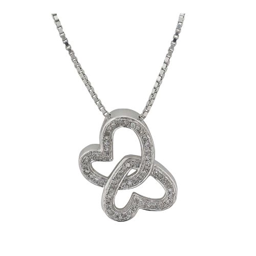 1/6 ct. tw. Diamond Heart Pendant. 10Kt White Gold