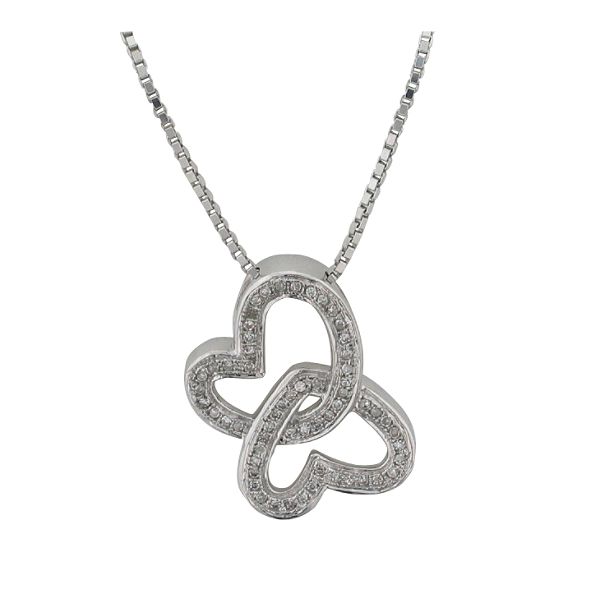 1/6 ct. tw. Diamond Heart Pendant. 10Kt White Gold