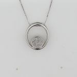 1/14 ct. tw. Diamond Circle Pendant. 10Kt White Gold