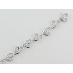 1/10 ct. tw. Diamond Heart Bracelet. 10Kt White Gold