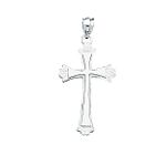 14K White Gold Cross Pendant - D806