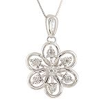 .047Ct Dia Accent Flwr Pnd On
