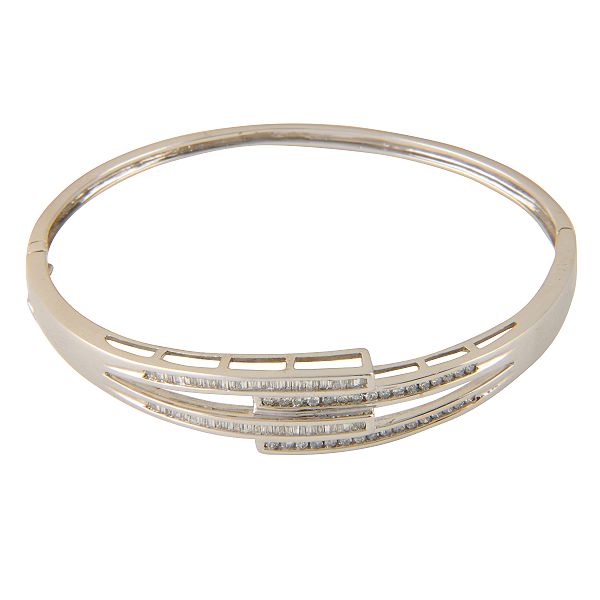 10K white gold Diamond bracelet bangle
