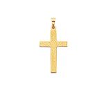 14K Yellow Gold Floral Cross Pendant - XR138