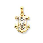 14K Two-tone Mariner's Crucifix Pendant - K2209