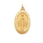 14K Yellow Gold Miraculous Medal Pendant - M1435