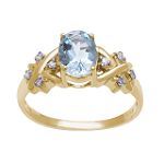 Andin International Aquamarine and Diamond Ring