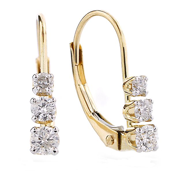 Diamond Earrngs Celestial Star 1/4 ct. tw. - 1 ct. tw. 3-Stone Diamond Leverback Earrings