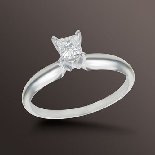 Celestial Star 1 1/4 ct. t.w. Princess Diamond Solitaire Ring in 14K White Gold H-I,