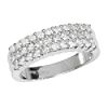 Triple Row Round Cut Diamond Wedding Ring 14K White Gold