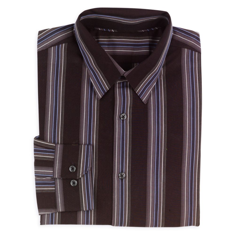 Structure Long Sleeve Textured Solid Modern Fitted Dress Shirt