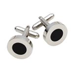 Black Round Cuff Links
