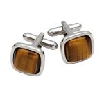 Brown Tigers Eye Cuff Links