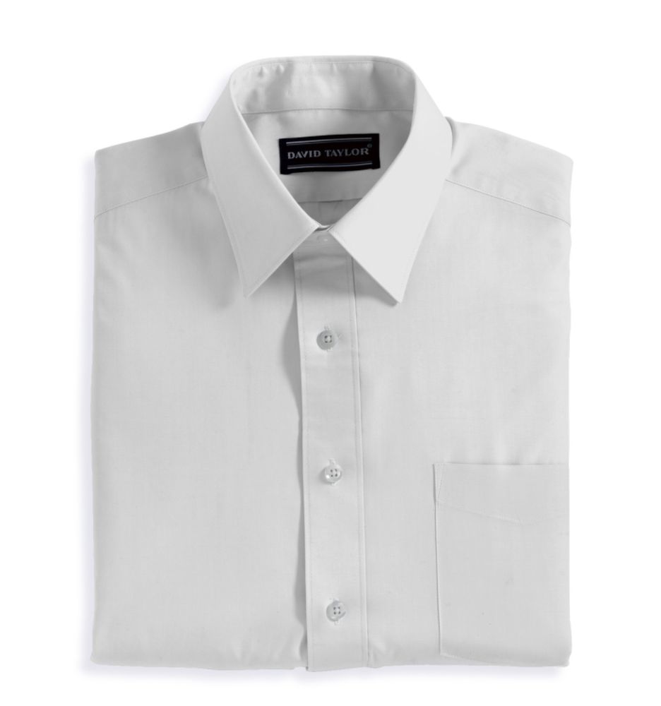 David Taylor Short Sleeve Broadcloth Dress Shirt