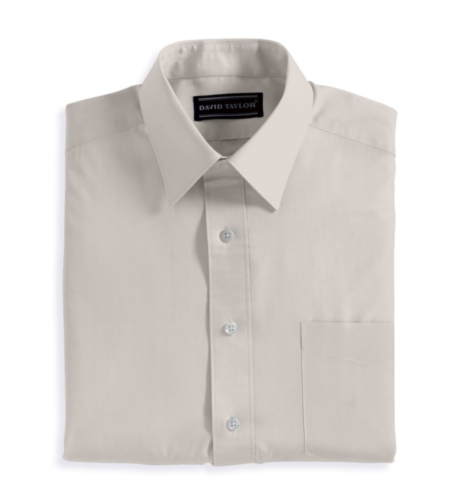 David Taylor Short Sleeve Broadcloth Dress Shirt