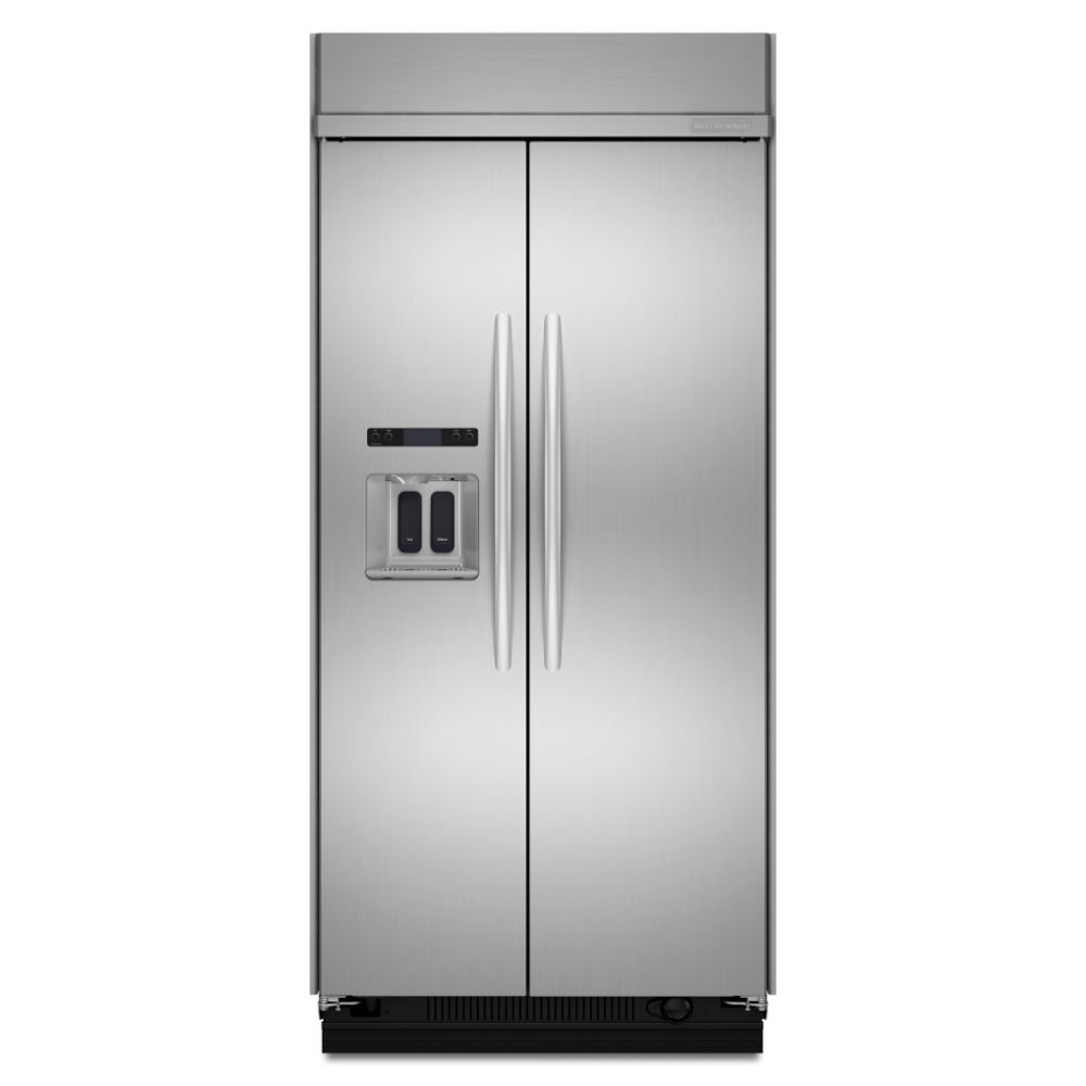 KitchenAid 25.3 cu. ft. Built-In Side-By-Side Refrigerator w/ Dispenser (KSSC42QT)