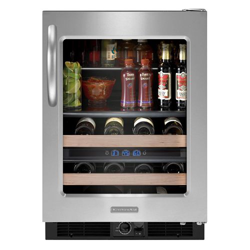 KitchenAid Monochromatic stainless steel 24 cu. in. Undercounter Beverage Center - KBCS24RS 