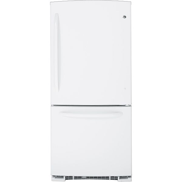 GE White 20.3 cu. ft. Bottom Freezer Refrigerator (GDSC0KCX)
