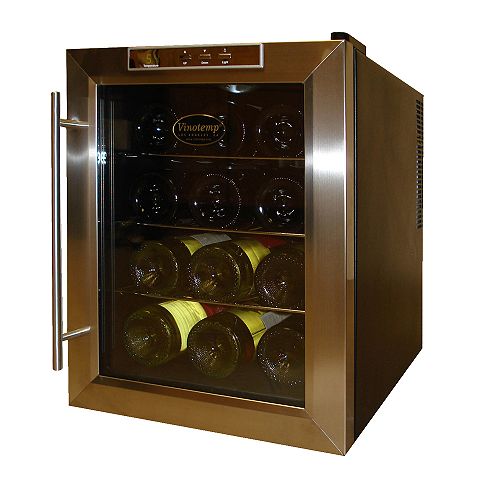 Vinotemp 12 Bottle Thermo-Electric Wine Cooler. - VT-12TEDS by 