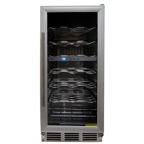 Vinotemp 32 Bottle Wine Cooler Stainless Steel Cabinet with Brushed Aluminum Door -... by 