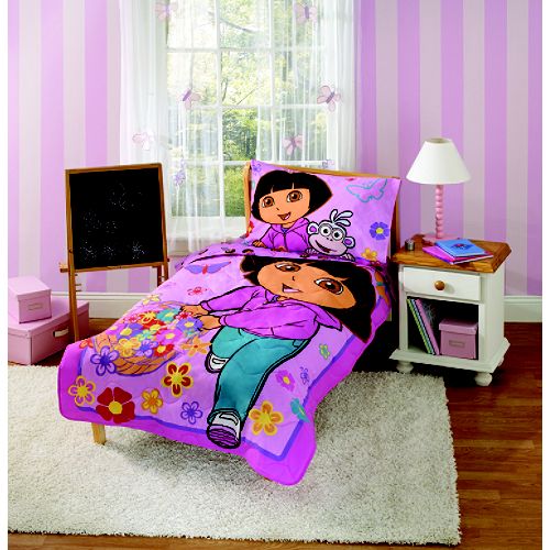 Nickelodeon Dora the Explorer 4 pc Toddler Bedding Set
