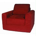 Fun Furnishings Micro Suede Chair Sleeper, Red