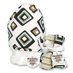 Trend-Lab Chocolate Blocks Hooded Towel and Wash Cloth Set
