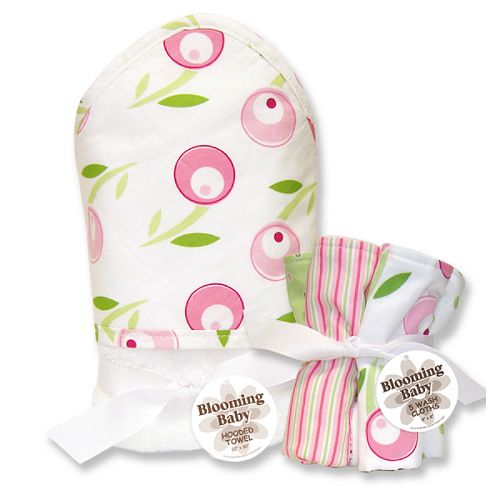 Trend-Lab Tulip Hooded Towel and Wash Cloth Set by