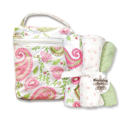 Trend-Lab Paisley Bottle Bag and Burp Cloth Set by