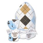 Trend-Lab Prep School Blue Hooded Towel & Wash Cloth Bouquet Set