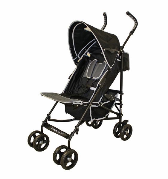Dream on Me Lightweight Aluminum Stroller with Peek A Boo Canopy, Black