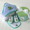 Baby Aspen Finley the Frog Four Piece Hat Box Bath Time Gift Set