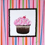 Sherri Blum Designs Cupcake with Stripes Children's Wall Art Canvas