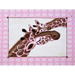 Sherri Blum Designs Pink Giraffe Family Nursery Wall Art Canvas
