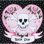 Sherri Blum Designs Rock Star Skull Child Canvas Wall Art