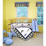 Click here to buy Trend Lab Baby Retro Transportation 4pc Crib Set by Trend Lab.
