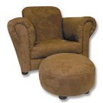Trend Lab Baby Brown Suede Chair with Ottoman by Trend Lab